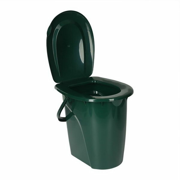 Ведро-туалет, h = 40 см, 24 л, съёмный стульчак, зелёное - фотография № 3