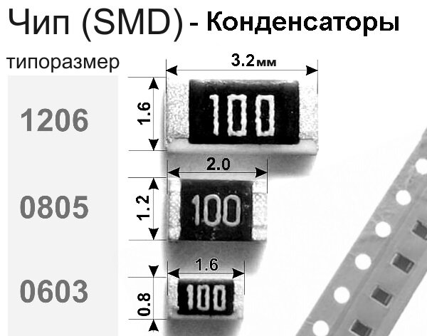 1206 C 0,22 мкФ (X7R), Чип-конденсатор