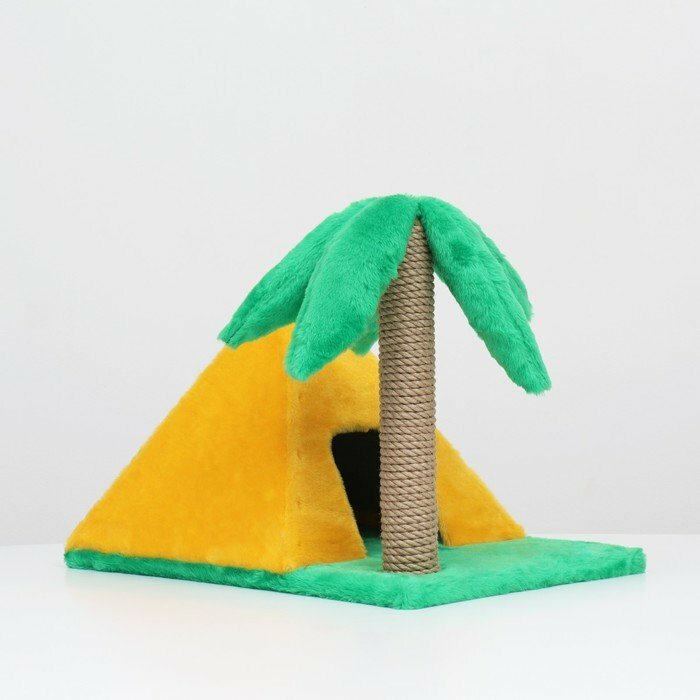 Домик для кошек "Пирамидка", с когтеточкой "Пальма", 38 х 40 х 61 см - фотография № 3