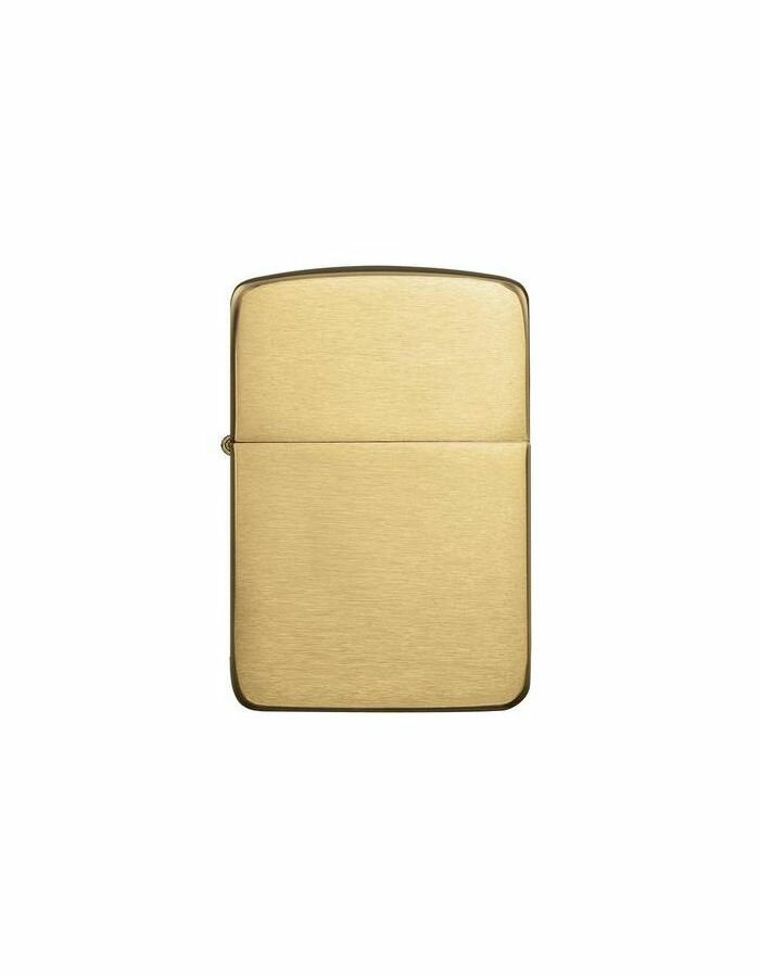 Подарочный набор ZIPPO ( Зажигалка ZIPPO 1941B 1941 Replica золотистая с покрытием Brushed Brass + кремни + топливо 125 мл )