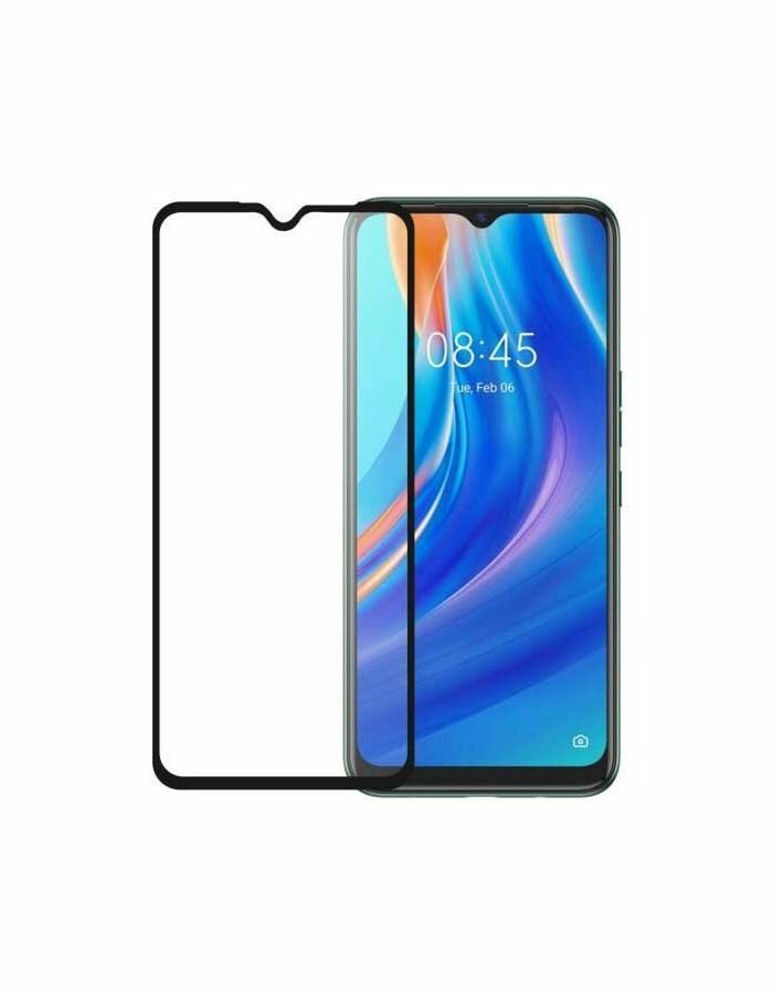 Защитное стекло PERO Full Glue для TECNO SPARK 7, черное - фото №1