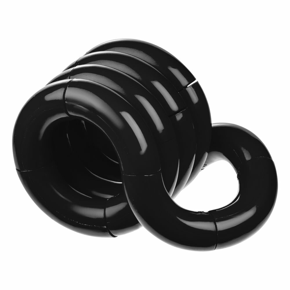 Антистресс Tangle, черный, секция: диаметр 0,9 см, длина 2,8 см; в собранном виде: 5,3х3,5 см; пакет: 15х10,5 см, антистресс - пластик; пакет - полиэтилен