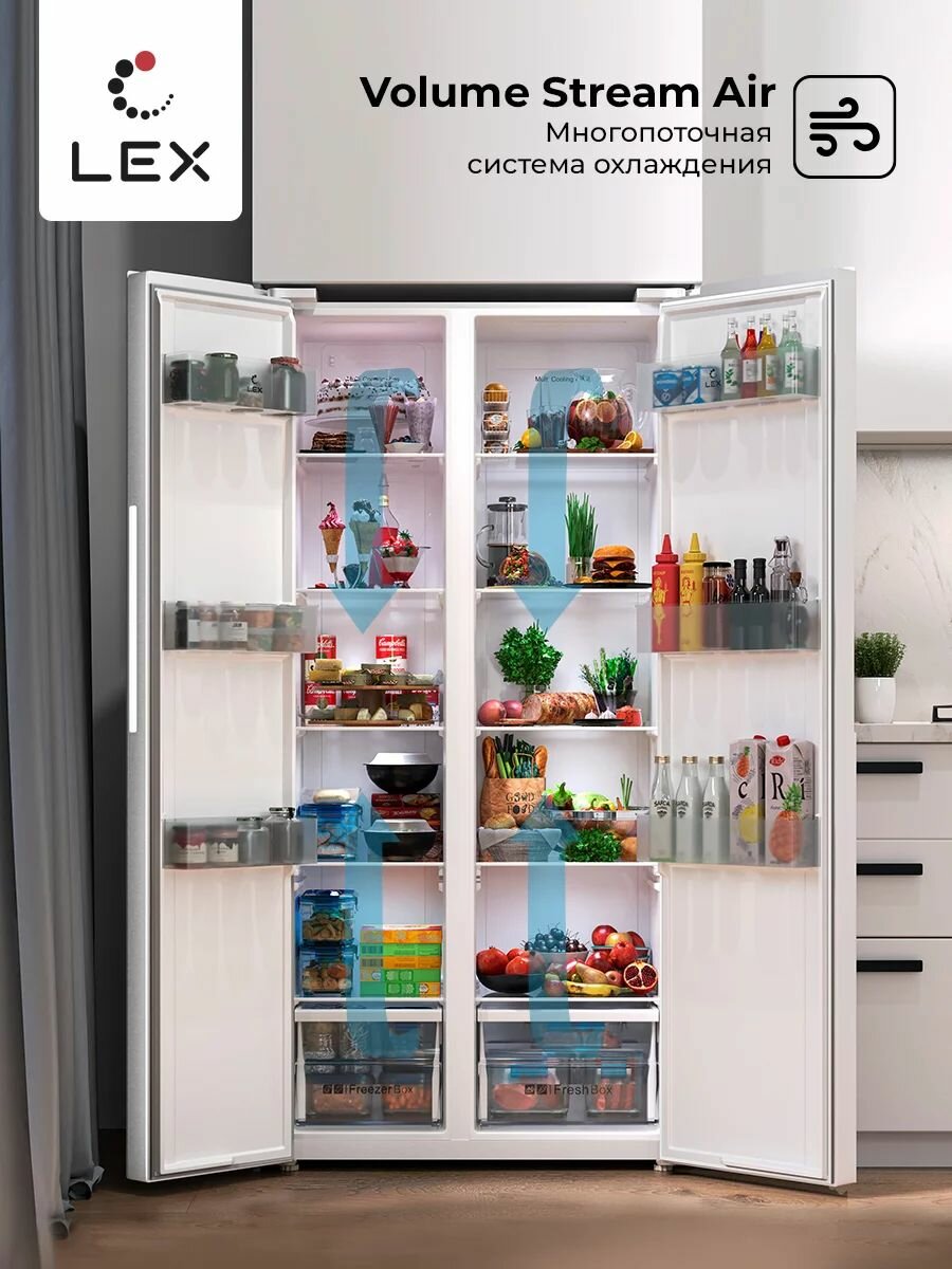 Холодильник двухкамерный отдельностоящий LEX LSB520WID - фотография № 5