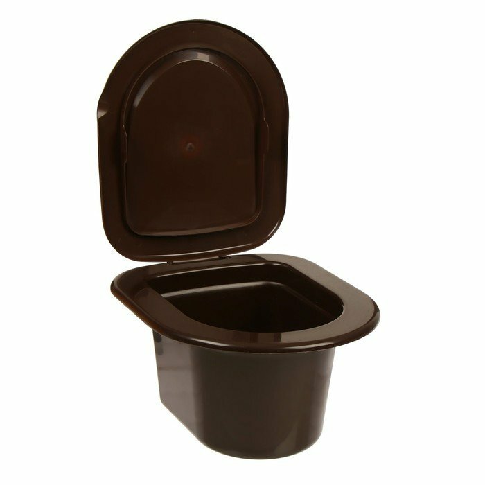 Ведро-туалет, h = 20 см, 11 л, коричневое (комплект из 3 шт) - фотография № 1