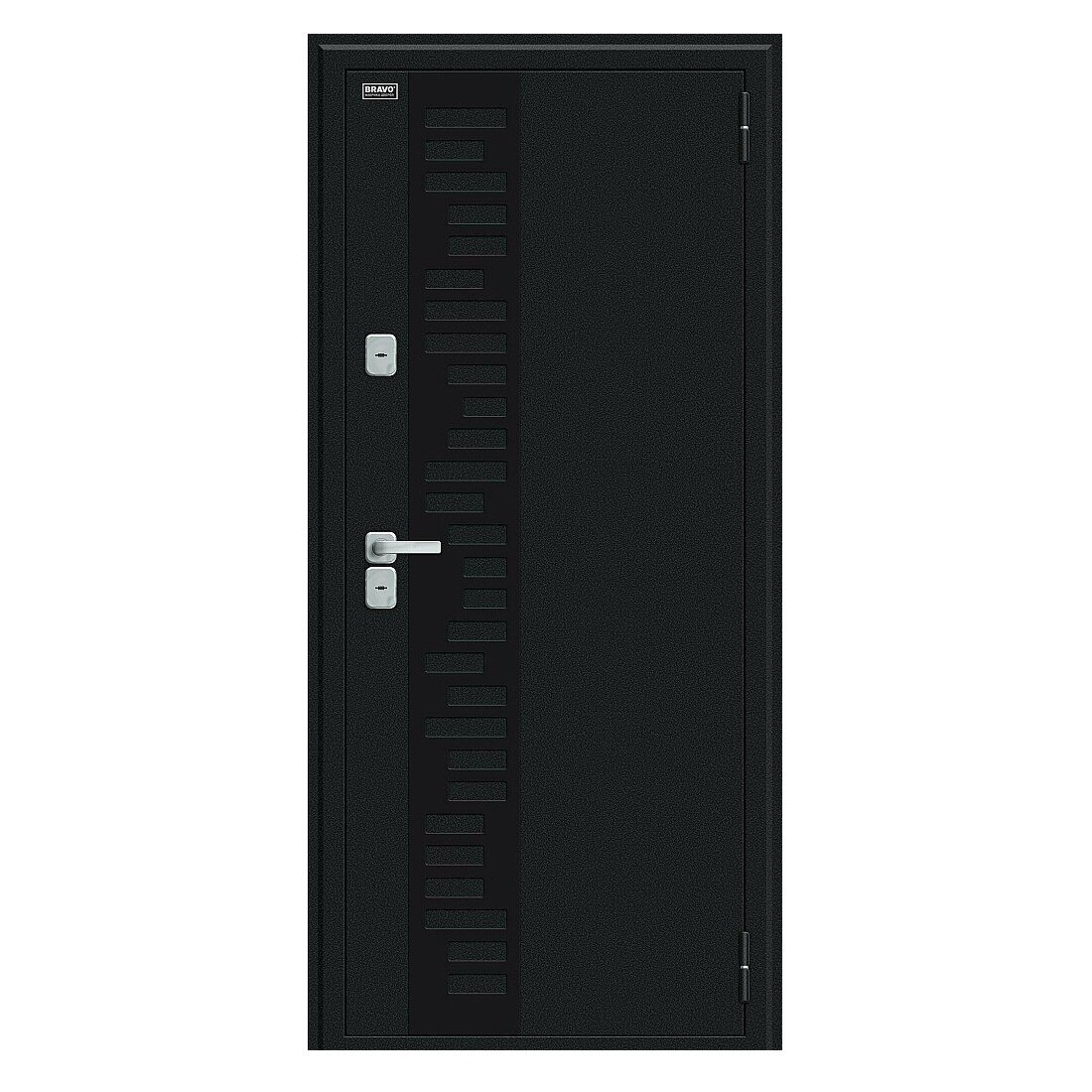 фото Дверь металлическая Bravo Thermo-2/Wenge Veralinga/Букле черное 205*96 R (033-1818)