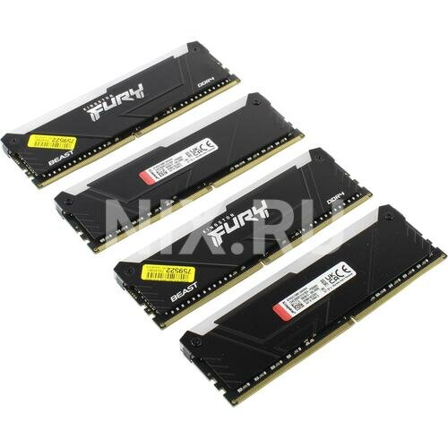 Оперативная память KINGSTON FURY Beas DIMM DDR4 64GB (Kit of 4) 3200MHz (KF432C16BB12AK4/64)