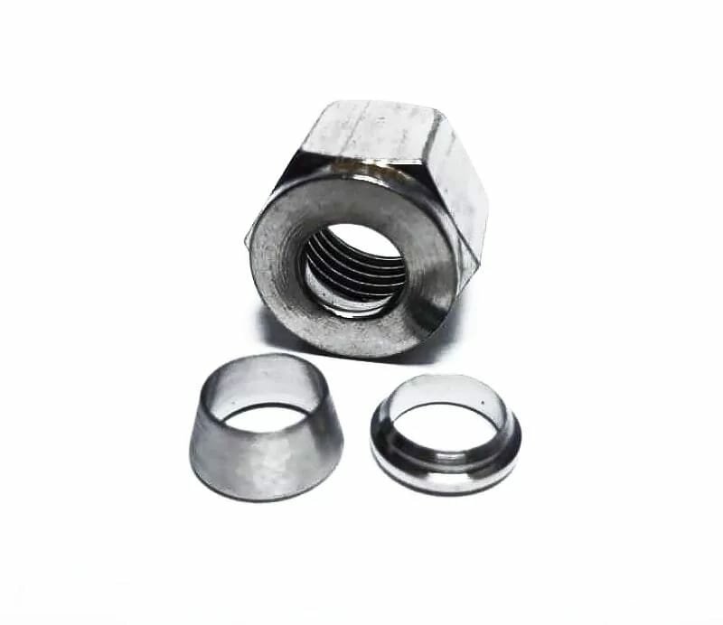 фото Гайка зажимная цанговая с кольцом и конусом для Игольчатых кранов 8 мм