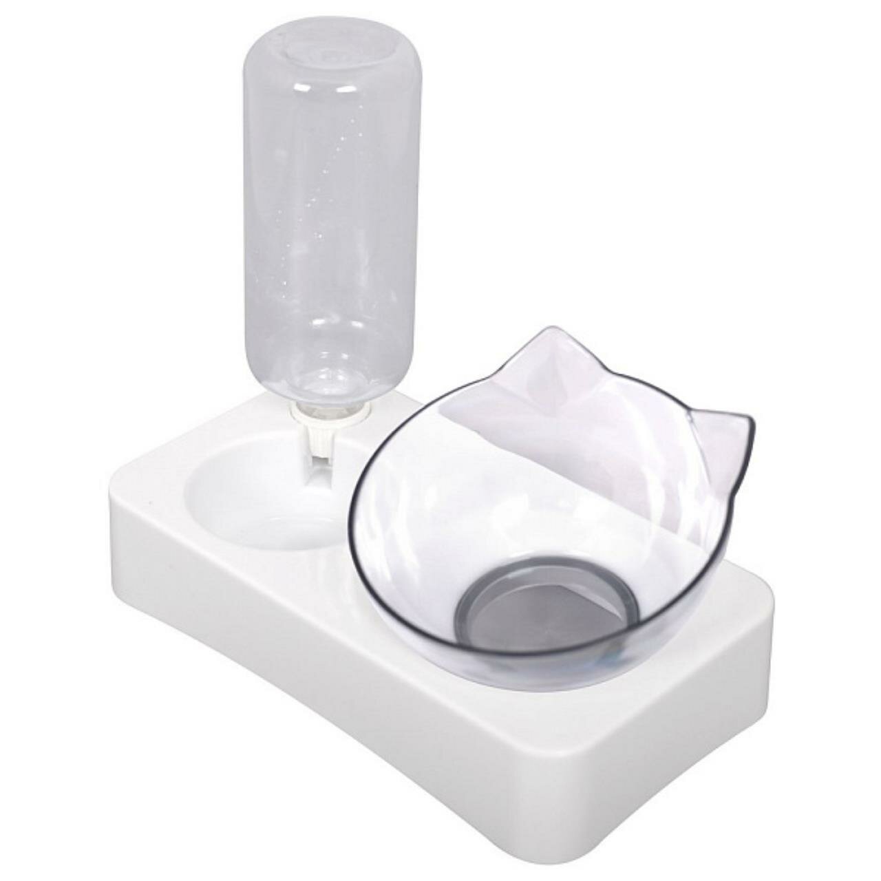 фото Миска на подставке с автопоилкой для кошек "Мяу". Объем 350 мл. NEW