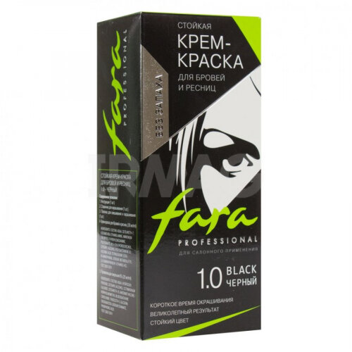 Крем-краска для бровей и ресниц Fara , тон черный, 50 мл