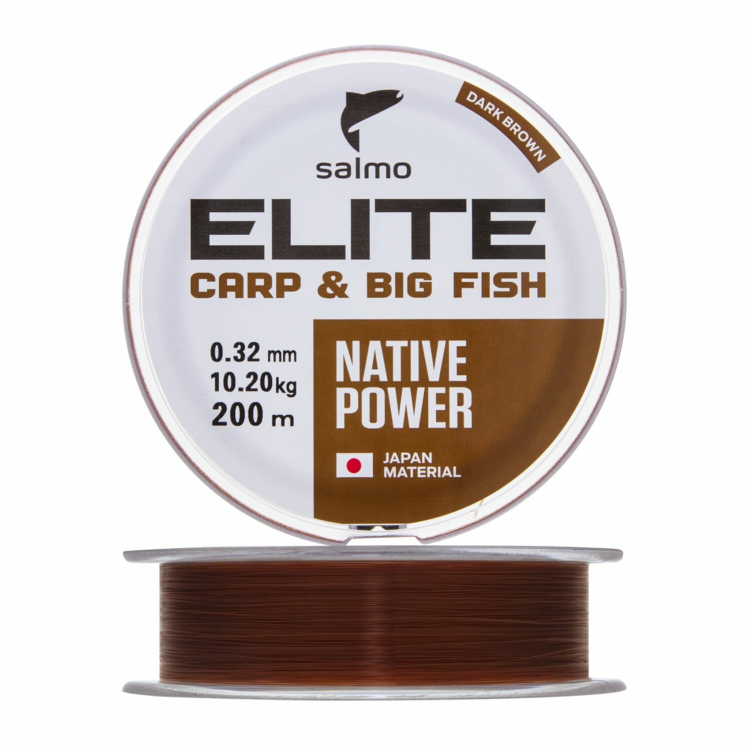 Леска монофильная для рыбалки Salmo Elite Carp & Big Fish 0,32мм 200м (brown)