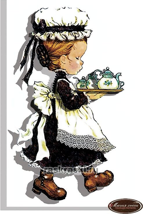 Папертоль Магия Хобби «Девочка с чайным подносом», 9х15 см