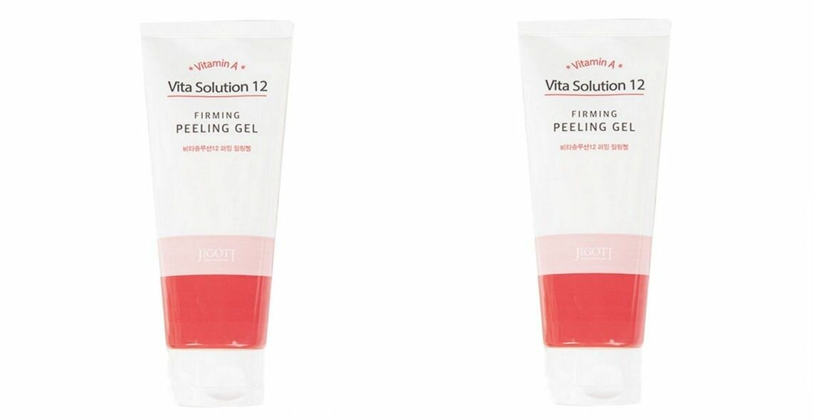 Jigott Пилинг-гель для лица омолаживающий vita solution 12 firming peeling gel, 180 мл, 2 шт