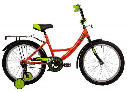 Детский велосипед Novatrack 20" Vector оранжевый (без страховочных колес)