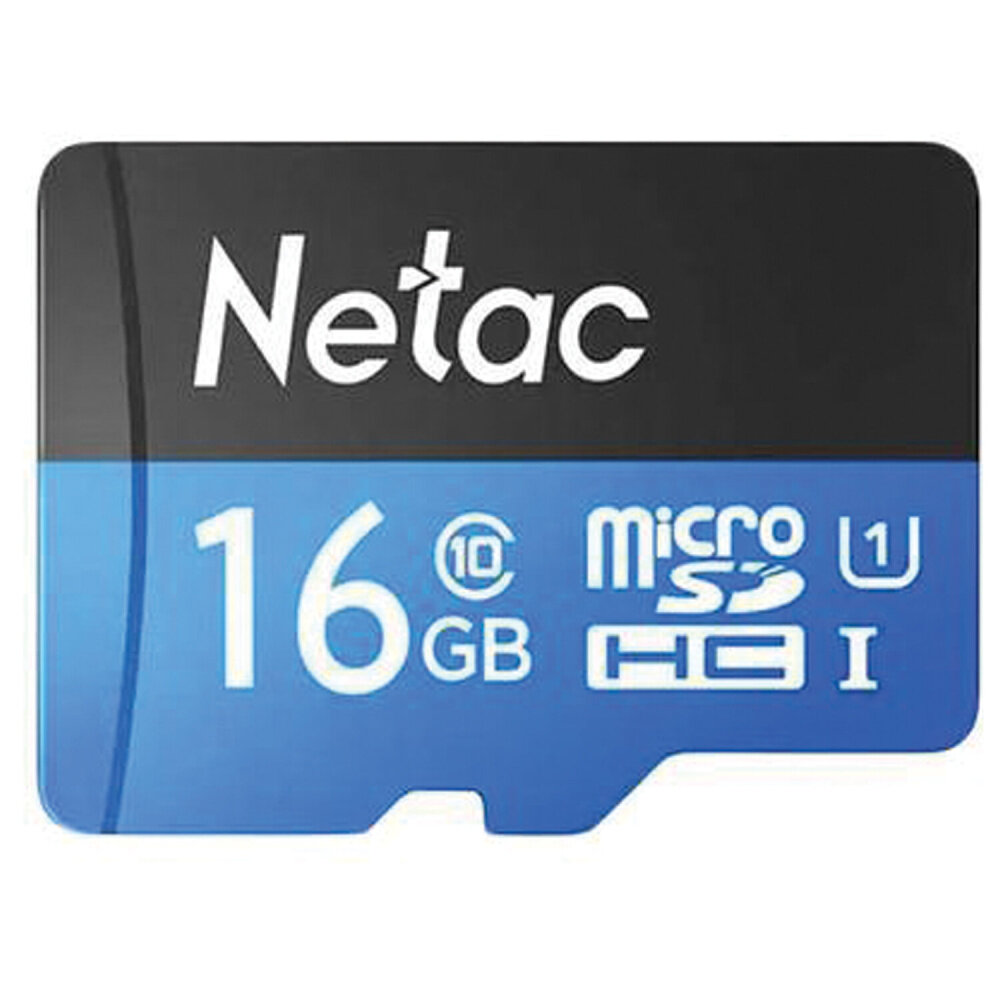 Карта памяти microSDHC 16 ГБ NETAC P500 Standard, UHS-I U1,80 Мб/с (class 10), адаптер, NT02P500STN-016G-R упаковка 2 шт.