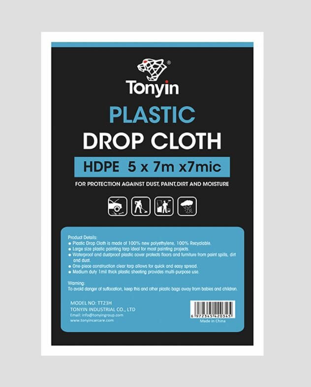 TT23H Маскировочная пленка (5*7м*7мкм) PLASTIC DROP CLOTH TONYIN 1 шт.