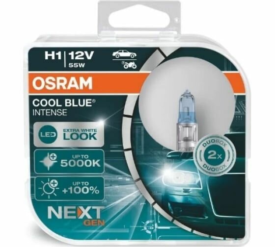 Автолампа OSRAM H1 12v 55w+20% P14.5s Cool Blue INTENSE 2шт.