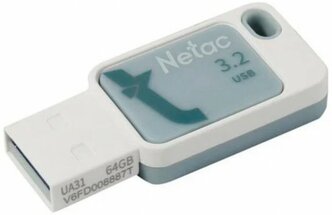 Память Flash USB 64 Gb Netac UA31 (NT03UA31N-064G-32BL), USB3.2, голубая