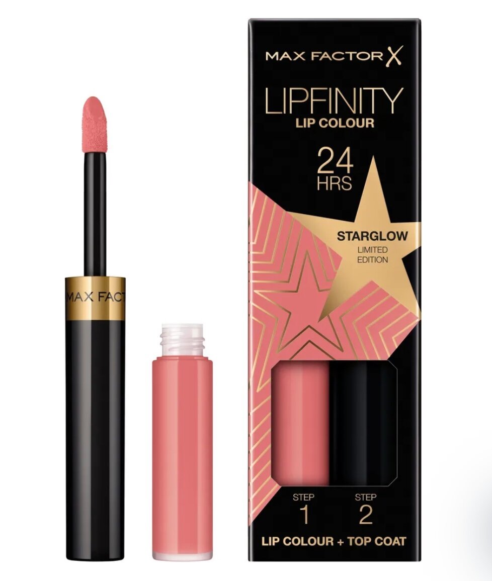 Max Factor Набор для макияжа губ Lipfinity 24 HRS Lip Colour + Top Coat стойкая, 2,3 МЛ+1.9г оттенок 80 STARGLOW