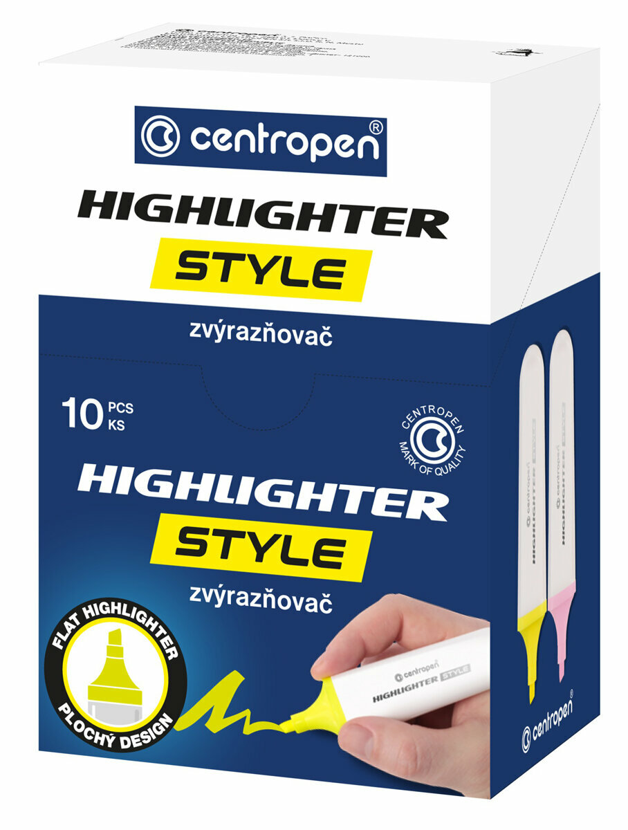 Текстовыделитель Style Fluo, желтый CENTROPEN - фото №1