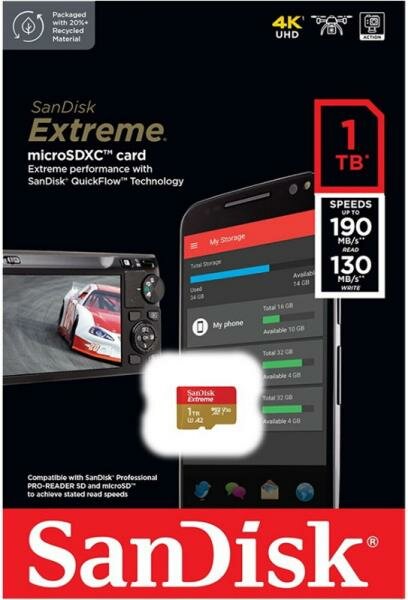 Карта памяти SanDisk Extreme microSDXC Class 10 UHS Class 3 V30 A2