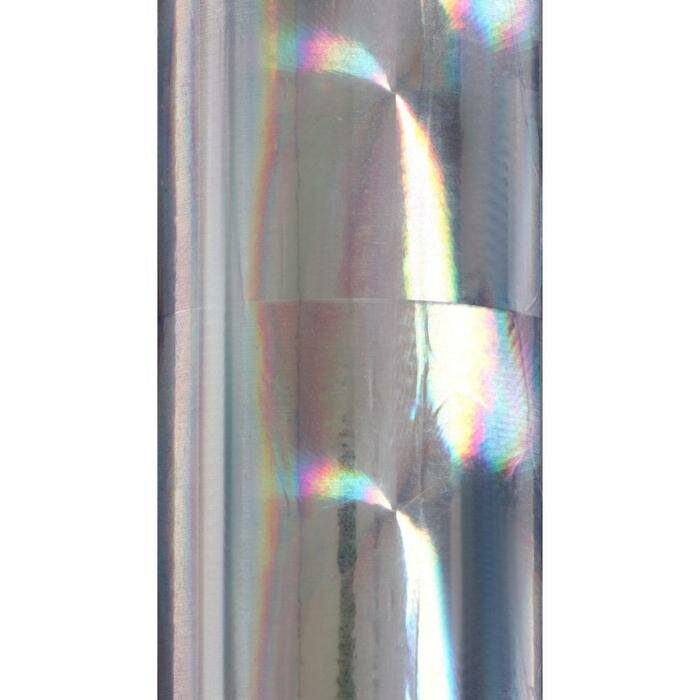 Пленка самоклеящаяся "Мишура", голография, серебристая, 0.45 х 3 м, 3 мкм - фотография № 2