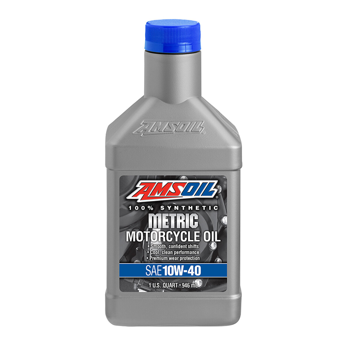 Синтетическое моторное масло AMSOIL Synthetic Metric Motorcycle Oil 10W-40, 0.946 л