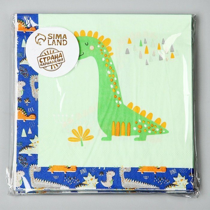 Салфетки бумажные «Динозавр», в наборе 20 шт. (комплект из 18 шт) - фотография № 4