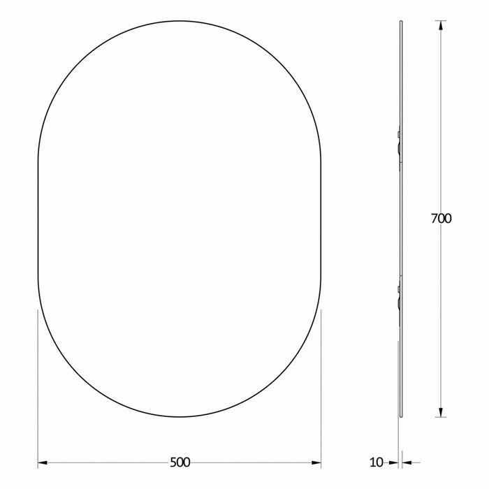 Зеркало со шлифованной кромкойEVOFORM, 50х70 см - фотография № 2