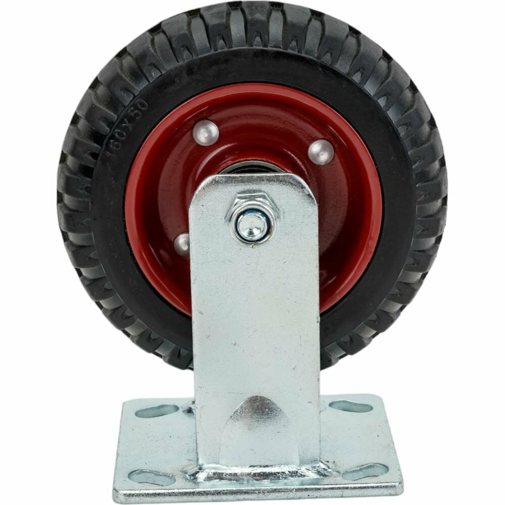 фото MFK-TORG Колесо литая резина красный диск неповорот 160мм литое FC80Л160