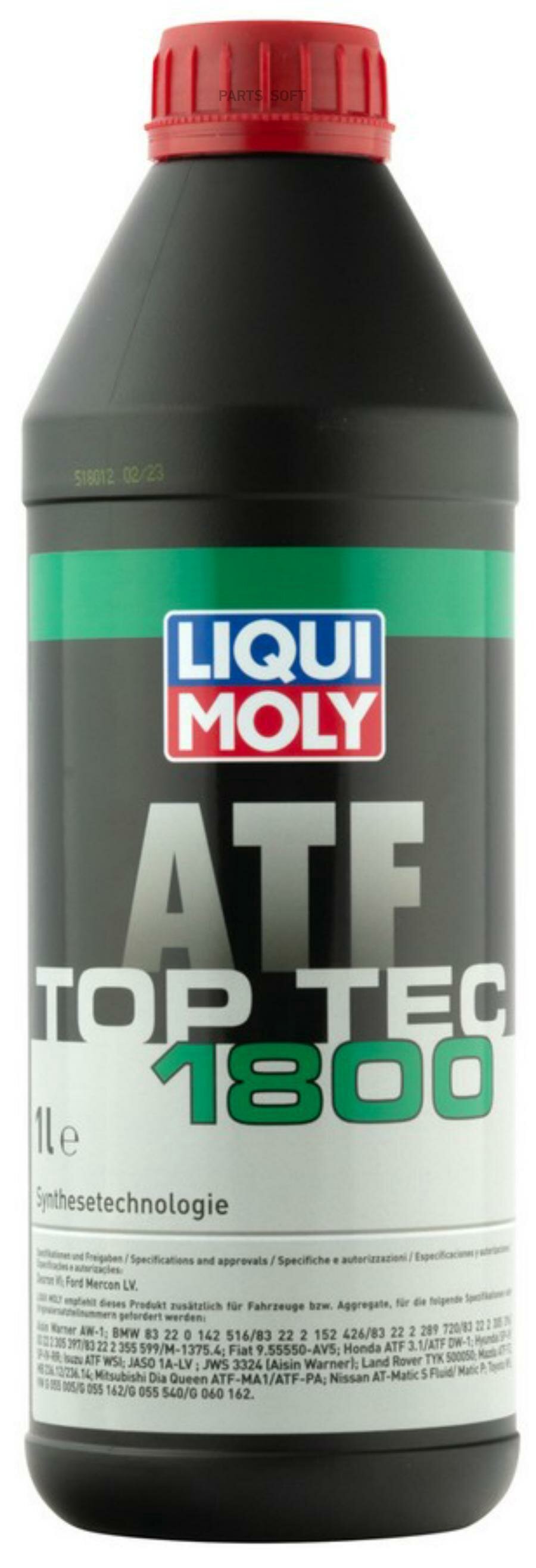 LiquiMoly Top Tec ATF 1800 (1L)_жидкость гидравлическая! синт.\ Dexron VI, Mercon LV LIQUI MOLY / арт. 3687 - (1 шт)