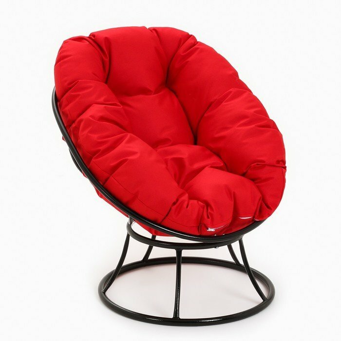 Кресло "Пончик" с красной подушкой, 55 х 40 х 61 см - фотография № 1