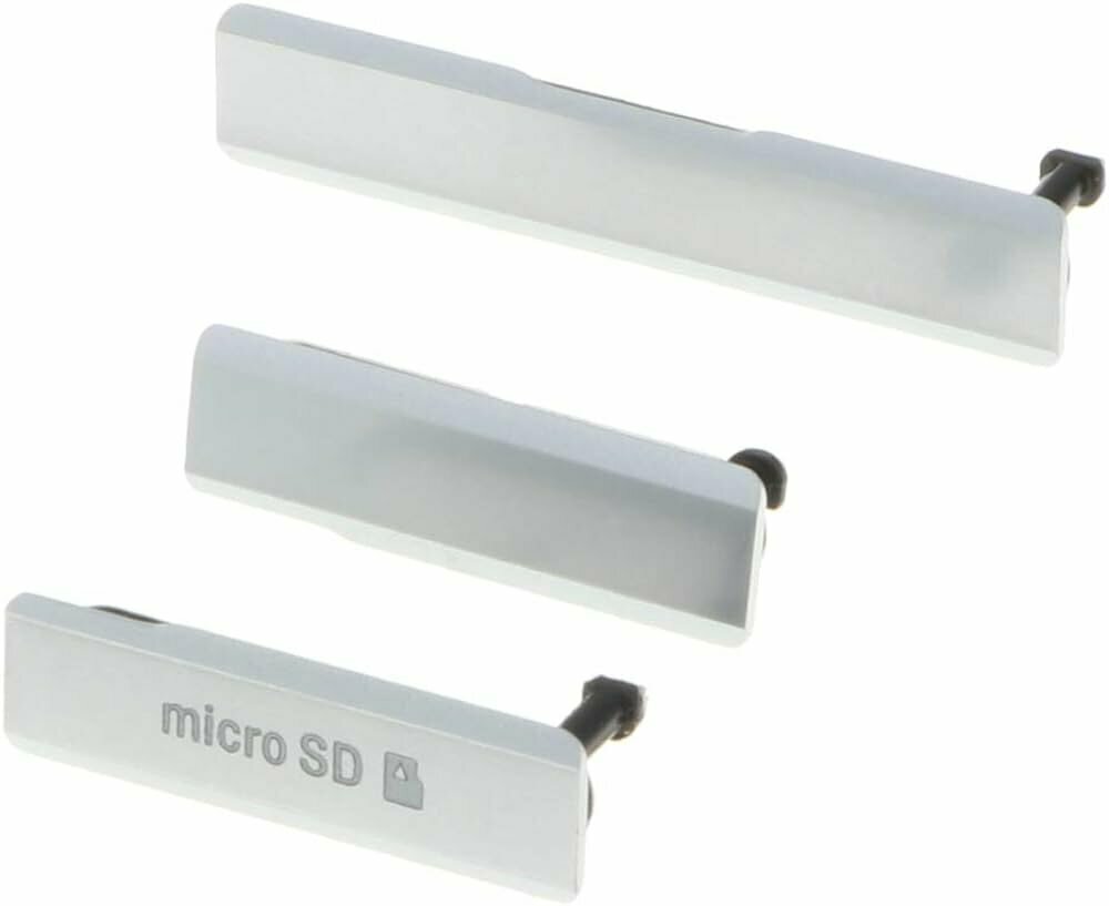 Комплект заглушек для Sony Xperia Z1 C6903 (micro USB, micro SIM, micro SD) белые
