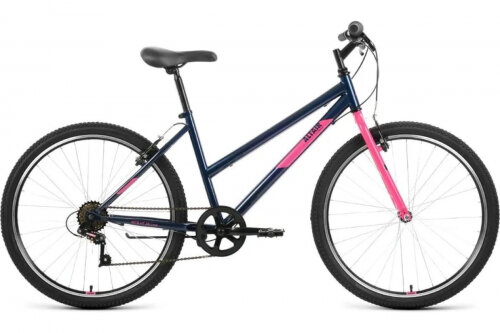 Altair Женский велосипед MTB HT 26 low (26" 6 ск. рост. 17") 2022 темно-синий/розовый IBK22AL26123