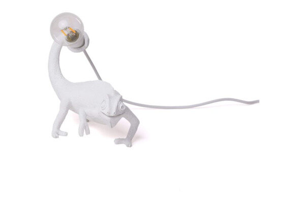 фото Настольная лампа Seletti Хамелеон USB 17x9 h14 см, смола, белая
