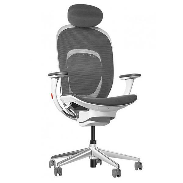 Компьютерное кресло Yuemi YMI Ergonomic Chair офисное, обивка: текстиль, цвет: белый/серый