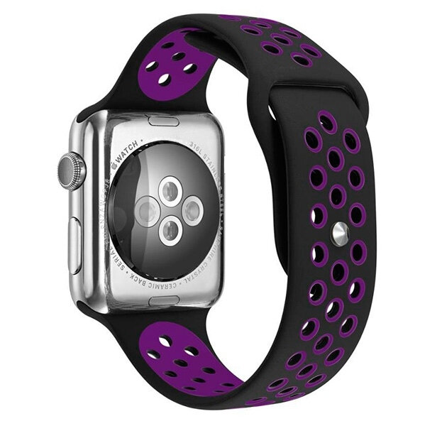 Ремешок Apple Watch 38/40/41 mm Perforated Sport Band Black/Violet