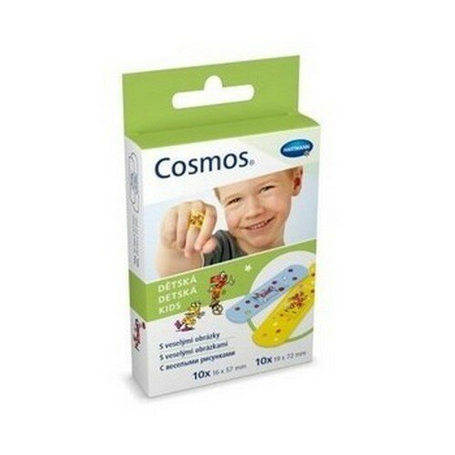 Пластырь Cosmos-kids, Космос кидс, из эластичной пленки, (10шт. 16*57mm, 10шт. 19*72mm) (5 упак по 20 шт) (100 шт/уп)