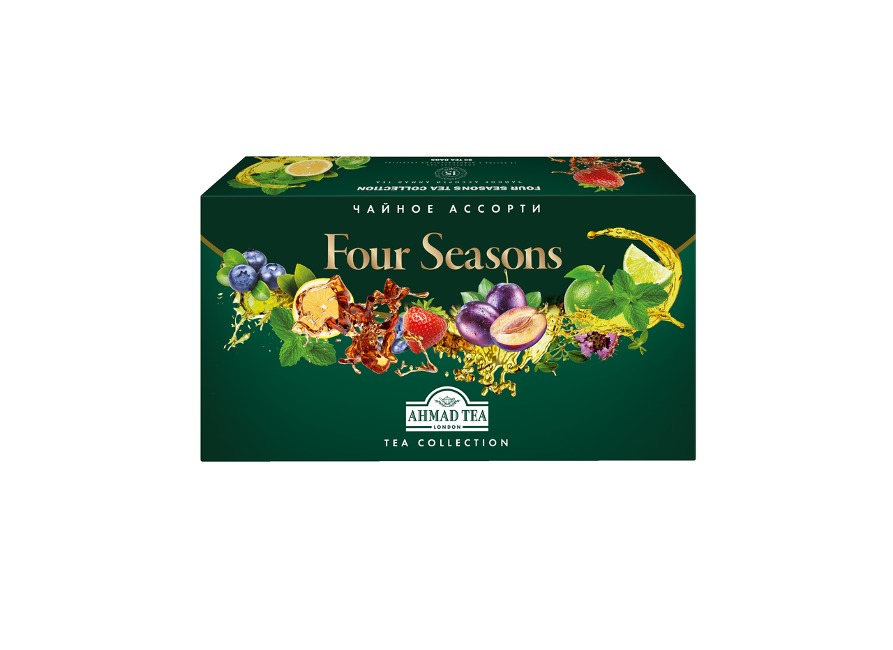 Чайное ассорти Ahmad Tea Four Seasons 15 вкусов, в пакетиках, 2 г × 90 шт.