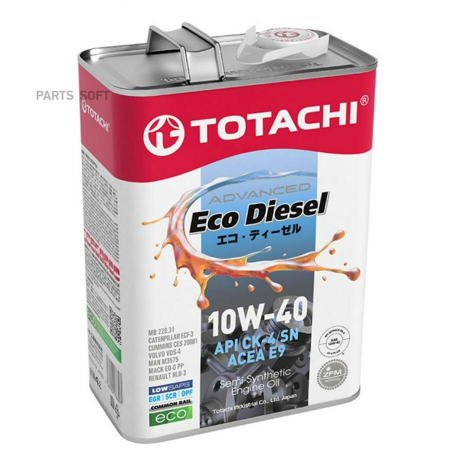 масло моторное totachi eco diesel 10w-40 6л