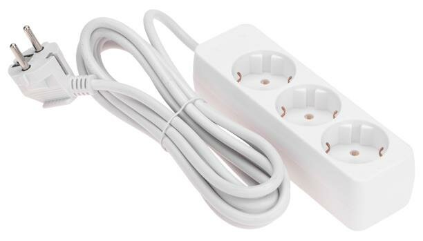 фото Удлинитель PROCONNECT (13-4210) удлинитель 3 гнезда, 5М, 3Х0,75ММ?, С/З, белый