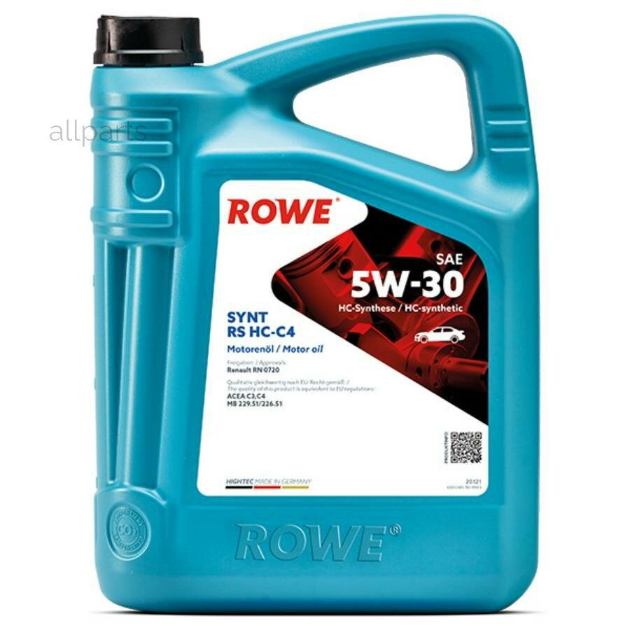 ROWE 20121-0050-99 Масло моторное ROWE HIGHTEC Synt RS SAE 5W-30 HC-C4, кан. 5л.