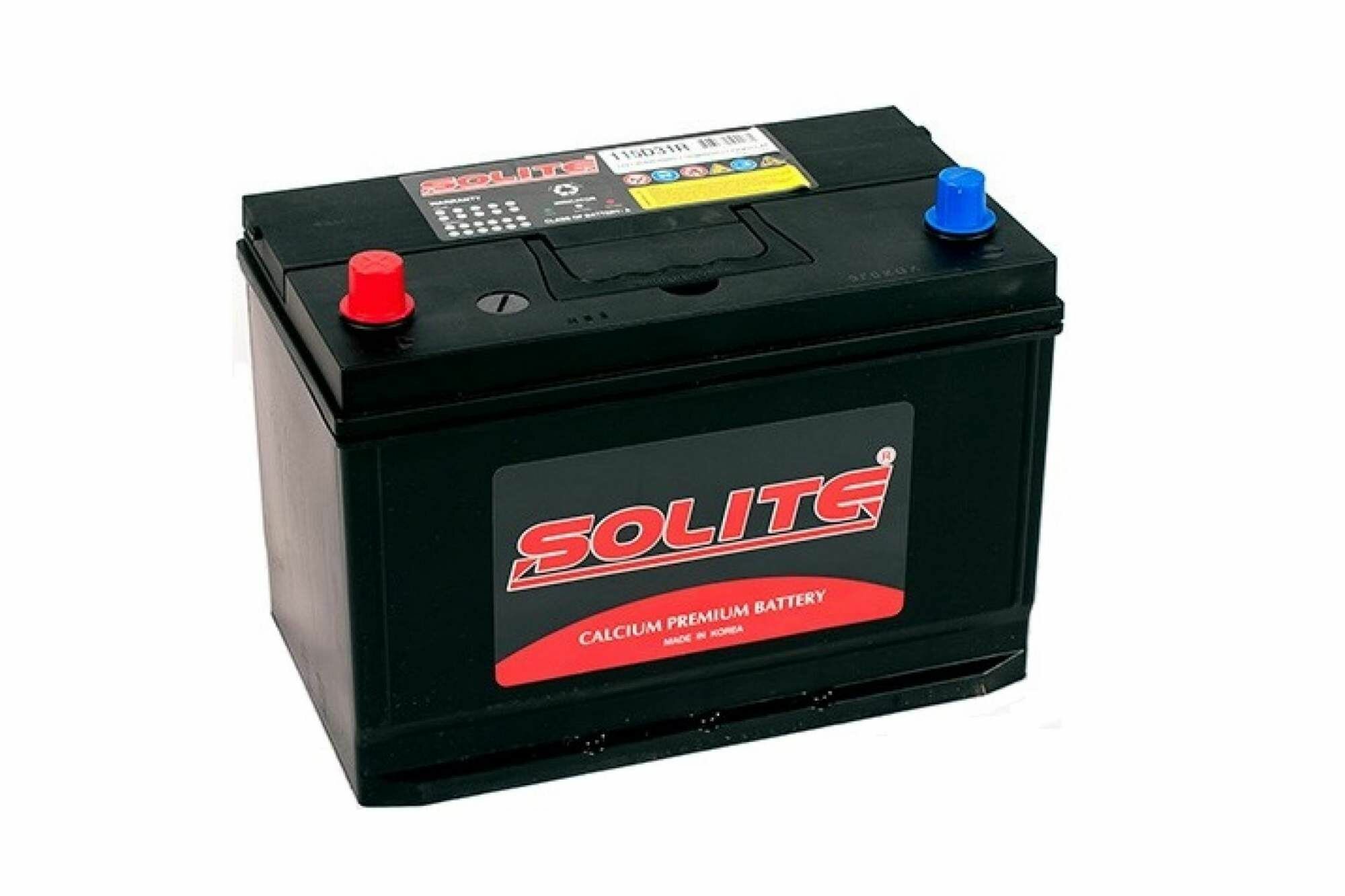 Автомобильный аккумулятор Solite 115D31R, полярность прямая