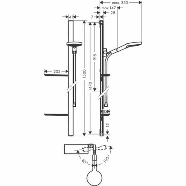 Душевой комплект hansgrohe Raindance Select S 120 3jet Unica E 27646000