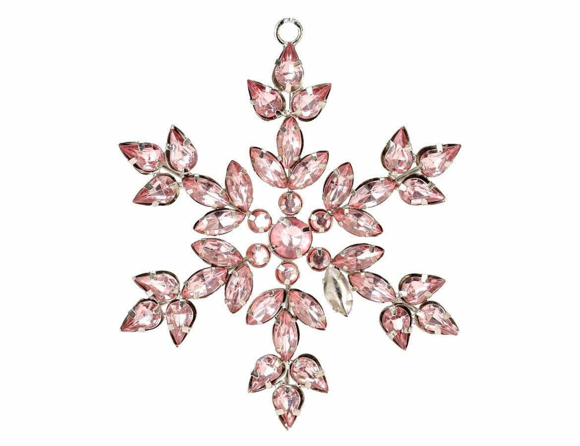 Снежинка адонсия, акрил, розовая, 10 см, Koopman International