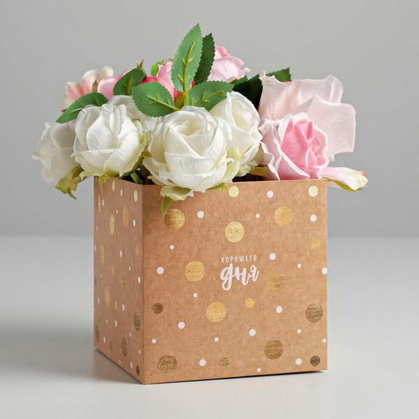 Коробка для цветов с PVC-крышкой 