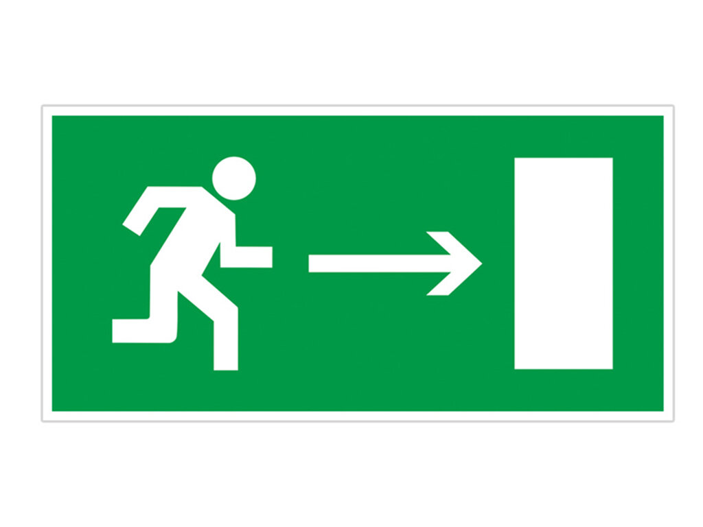 Знак "Направление к эвакуационному выходу направо" 200х100мм TDM {SQ0817-0049} 1 шт
