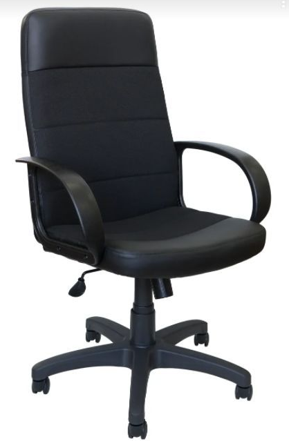 Кресло ЯрКресло Кресло Кр58 ТГ пласт С11(ткань черная)/ЭКО1 (экокожа черная)
