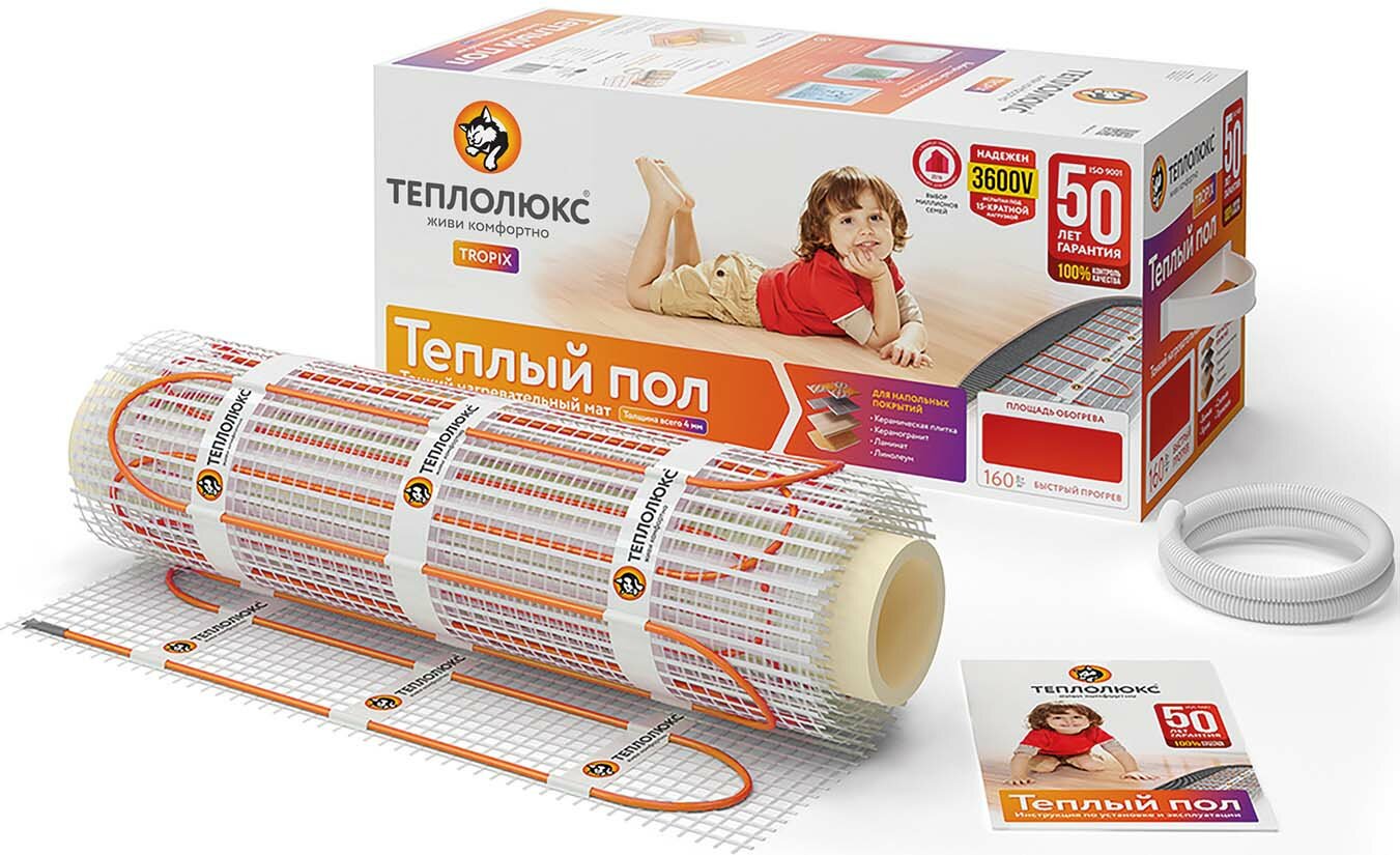 фото Теплолюкс Тропик мат нагревательный 320 Вт/2 кв.м / TEPLOLUXE Tropix теплый пол мат нагревательный 320 Вт/2 кв.м