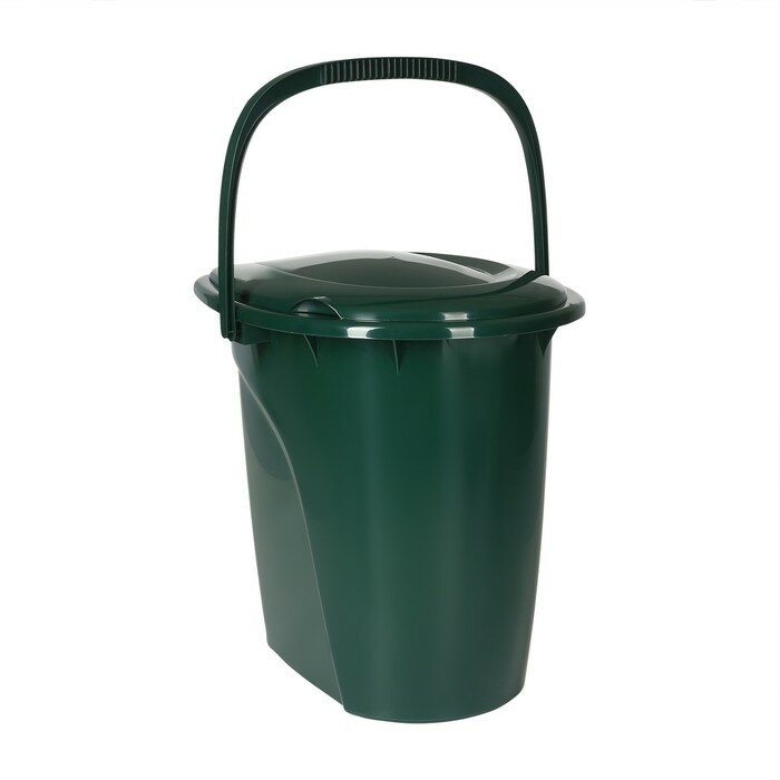 Ведро-туалет, h = 40 см, 24 л, съёмный стульчак, зелёное - фотография № 1