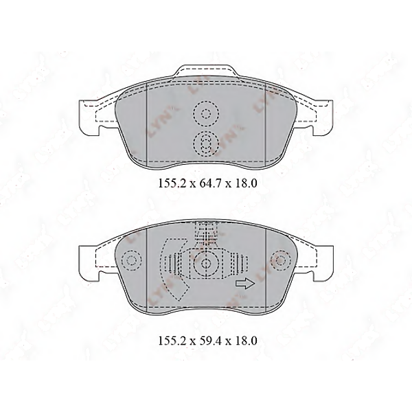 LYNXauto BD-6317 (1083F / 12392 / 13046072662) колодки тормозные передние подходит для Renault (Рено) duster 2.0